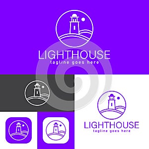 light house logo design.simple Modern abstract vector illustration icon style design.minimal Black and white color.on