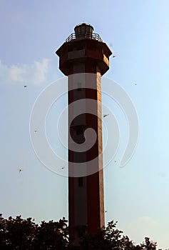 The light house near manora fort.