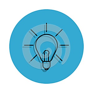 light of ideas icon. Element of school for mobile concept and web apps icon. Thin line icon with shadow in badge for website desig