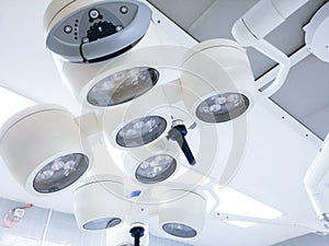 Light illuminated in a Surgery Operating room in hospital