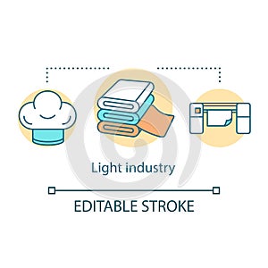 Light industry concept icon. Processing and manufacturing idea thin line illustration. Industrial sector. Secondary