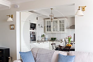 Light kitchen in apartment