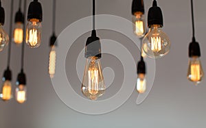 Light lamp electricity hanging decorate home interior. Warm