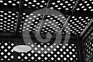 Light lamp on the natural woods lath line