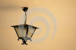 Light lamp on the outside terrace