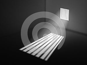 Light through the latticed prison window photo