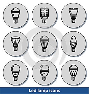 Light led lamp icons