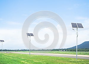 Light Led Lamp Post Energy Mini Photovoltaic Solar Cell Street Pole, Modern Engineering Efficiency Fixture Lantern Power Outside