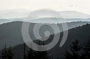 Light on the mountains of the Smokies.