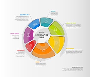 Light Multipurpose infographic template with seven blocks