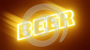 Light Neon word Beer, Illustration Abstract 3d Render