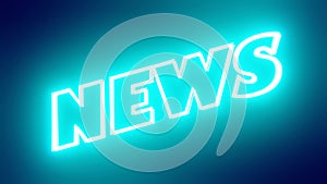 Light Neon word News, Illustration Abstract 3d Render