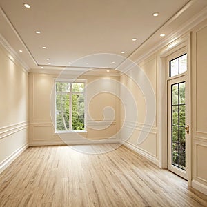 Light neutral empty room interior background
