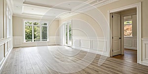 Light neutral empty room interior render