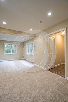 Light neutral empty room interior render