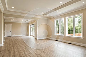 Light neutral empty room interior render