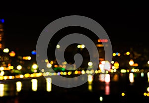 Light Night Bokeh City Blur Focus Background Abstract with Sky Dark Circle Glister blurry Street City Light Urban Cityscape Neon