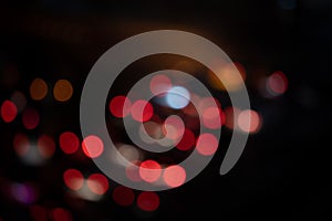 Light night at city blue bokeh abstract black background blur lens flare reflection beautiful circle glitter merry christmas and