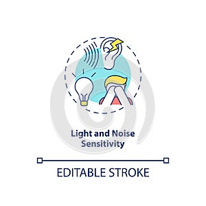 Light and noise sensitivity concept icon photo