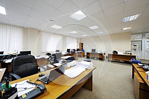 Light office with work desks