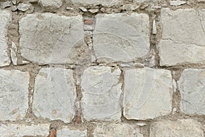 Light Old Brickwork Texture. Ancient Brick Wall.