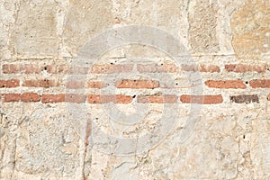 Light Old Brickwork Texture. Ancient Brick Wall.