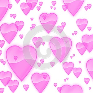 Light opaque pink hearts background