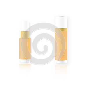 Light orange cosmetics containers, vector illustration