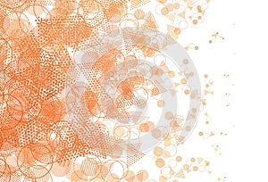 Light Orange vector background with triangles, circles