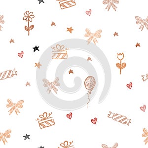 Light Orange vector seamless background in xmas style.