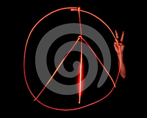 Light Painted Peace Sign