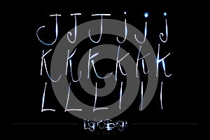 Light Painting Alphabet - Light Serge Font JKL