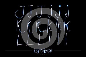 Light Painting Alphabet - Light Serge Font JKL photo