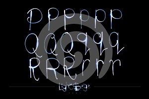 Light Painting Alphabet - Light Serge Font PQR photo