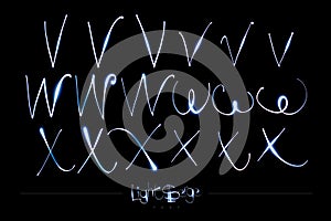 Light Painting Alphabet - Light Serge Font VWX photo