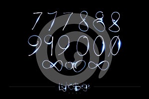Light Painting Alphabet - Light Serge Numbers 7890 photo