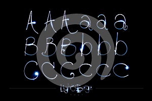 Light Painting Alphabet - Light Serge Font ABC photo