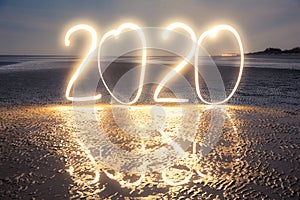 Light painting: Happy New Year 2020