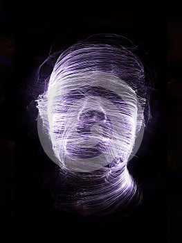 light painting human portrait