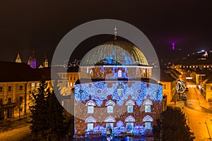 Light painting on Mosque