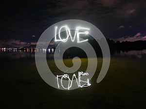 Light painting text