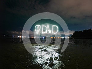 Light painting text background