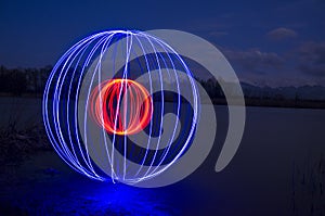 Light painting in water