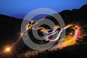 Light Painting and winding road