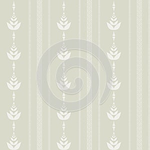 Light pale green vintage striped victorian style retro seamless wallpaper with ornaments