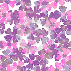 Abstract mosaic layered spring summer flowers on white background Delicate light pastel floral seamless aged vintage pattern