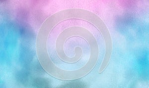 Light pastel colors watercolor paper textured ink effect illustration for design. Blue, purple and pink shades aquarelle