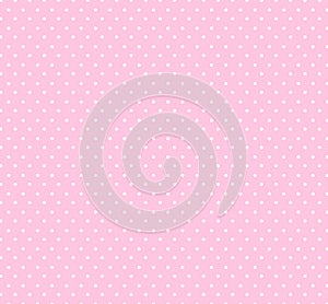 Light pastel rose pink background with small white polka dots pattern for kids .Baby shower decoration background.
