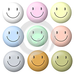 Light Pastel Smiley Faces