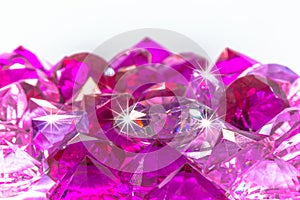 colorful gems on white background photo